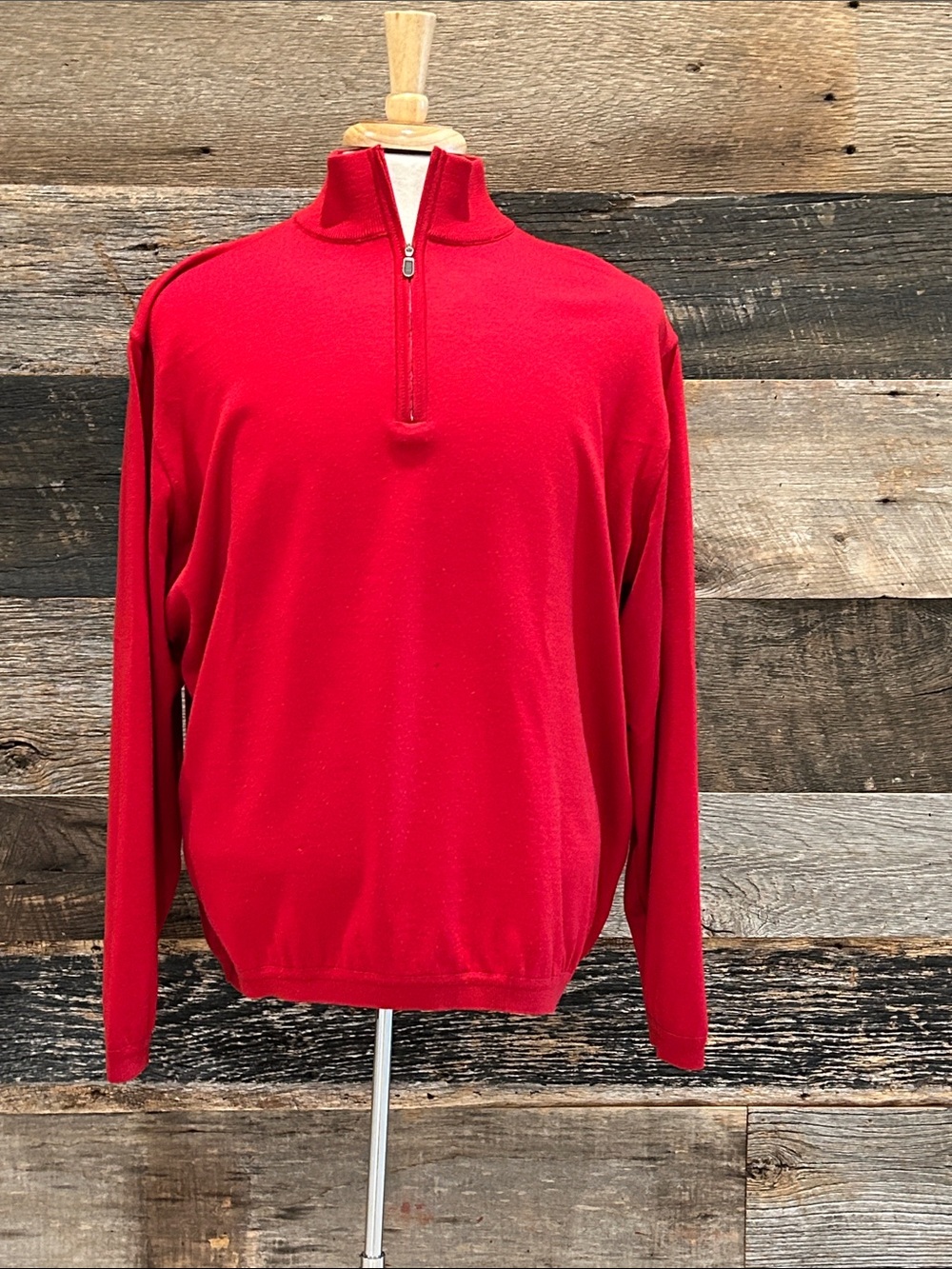 St Croix Wool Blend Quarter Zip Sweater. XL